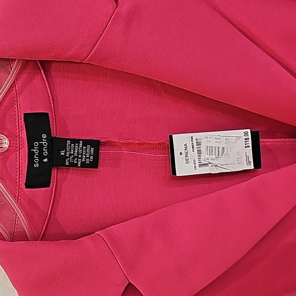 Sandra & Andre Pink Women's BlazerSize XL 3/4 sleeves NWT - Picture 8 of 10